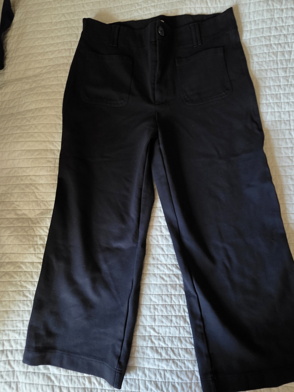 a new day Black Wide-Leg Front-Pocket Trousers